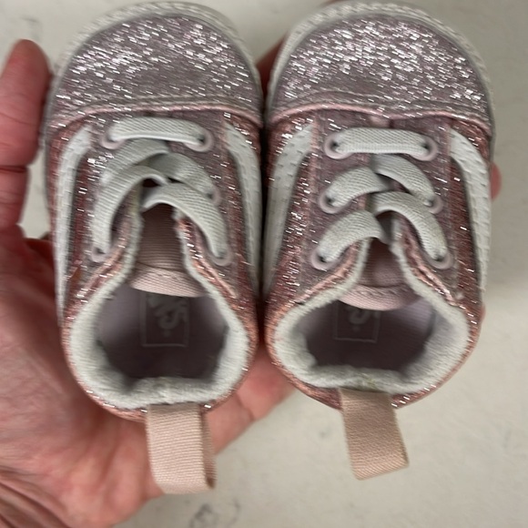 VANS Old Skool crib shoes Size 1 Baby Glittery Pink Kids Shoes - Picture 14 of 17